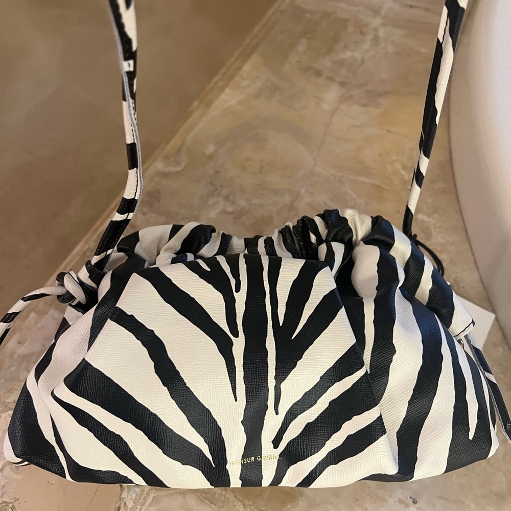 Mansur Gavriel Black and White Zebra Print Mini Bag